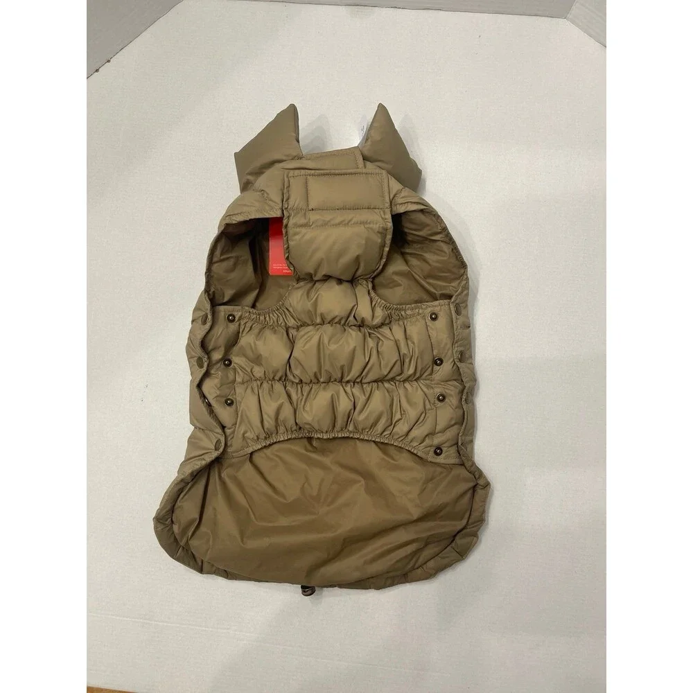 SPACE LION Dog Puffer Jacket Khaki Size 16/XL New With Tags